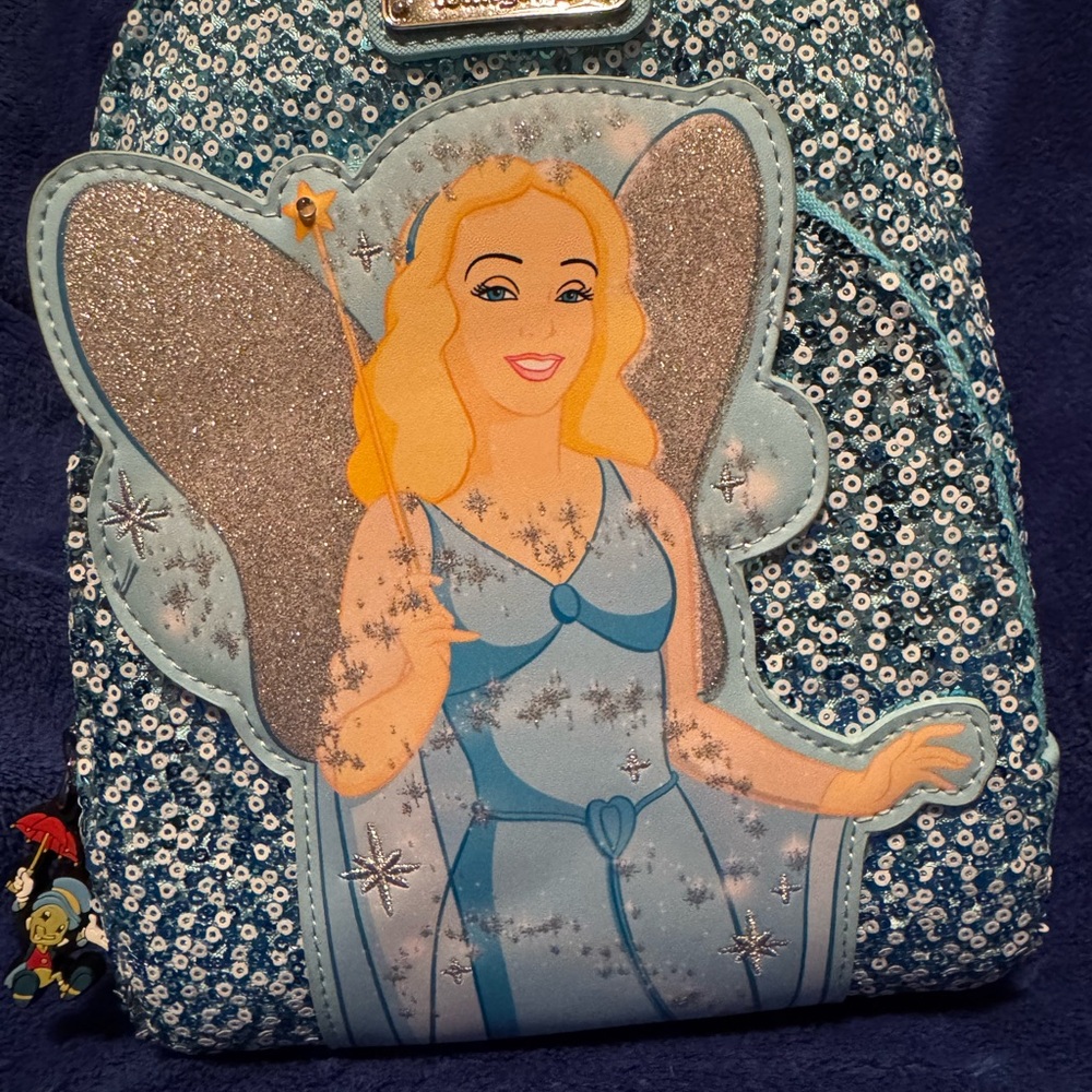 Loungefly Disney Blue Fairy Backpack With Light Up Wand